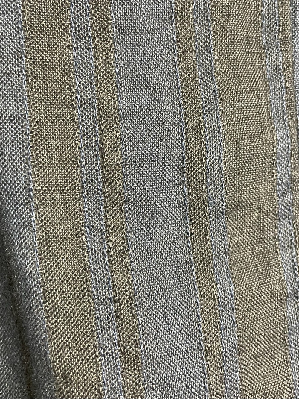 FLAX Navy black striped sleeveless v-neck shift dress linen beachy pockets XS/S - Picture 4 of 11